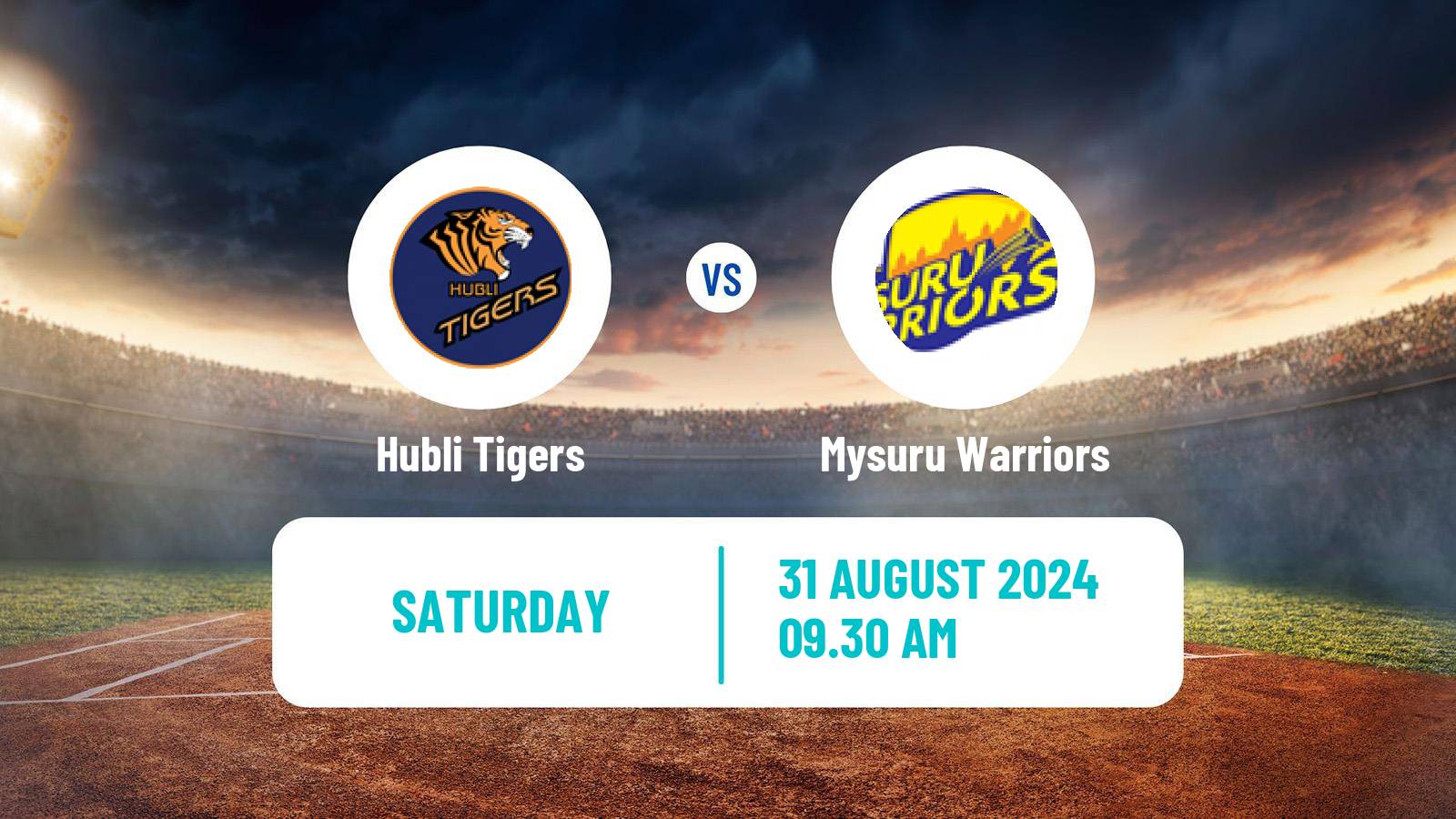 Cricket Indian Maharaja T20 Trophy Hubli Tigers - Mysuru Warriors