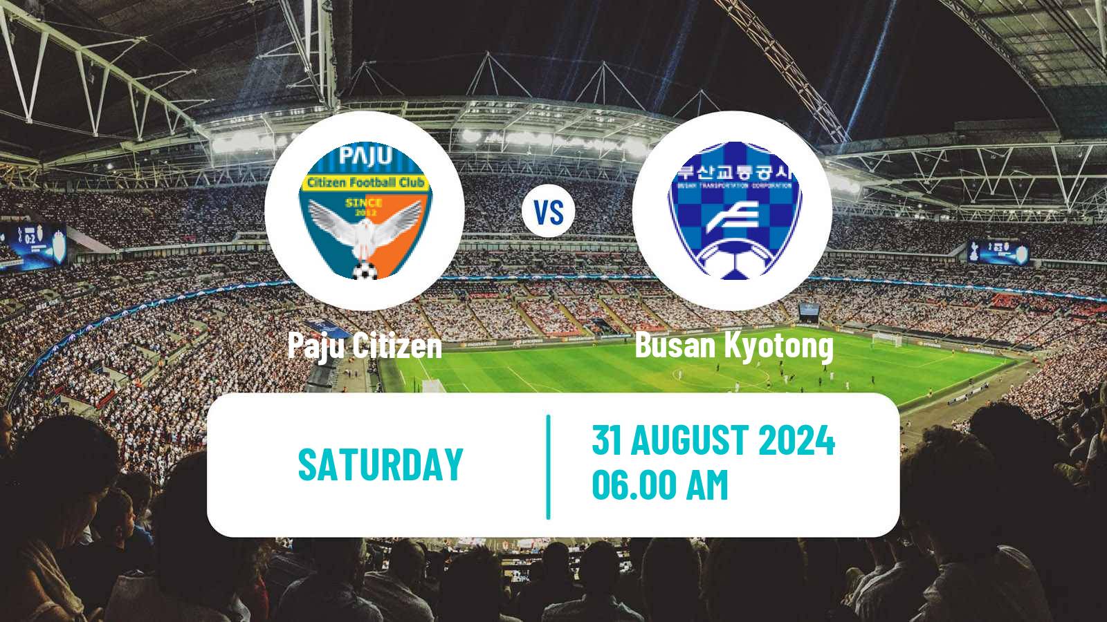 Soccer South Korean K3 League Paju Citizen - Busan Kyotong