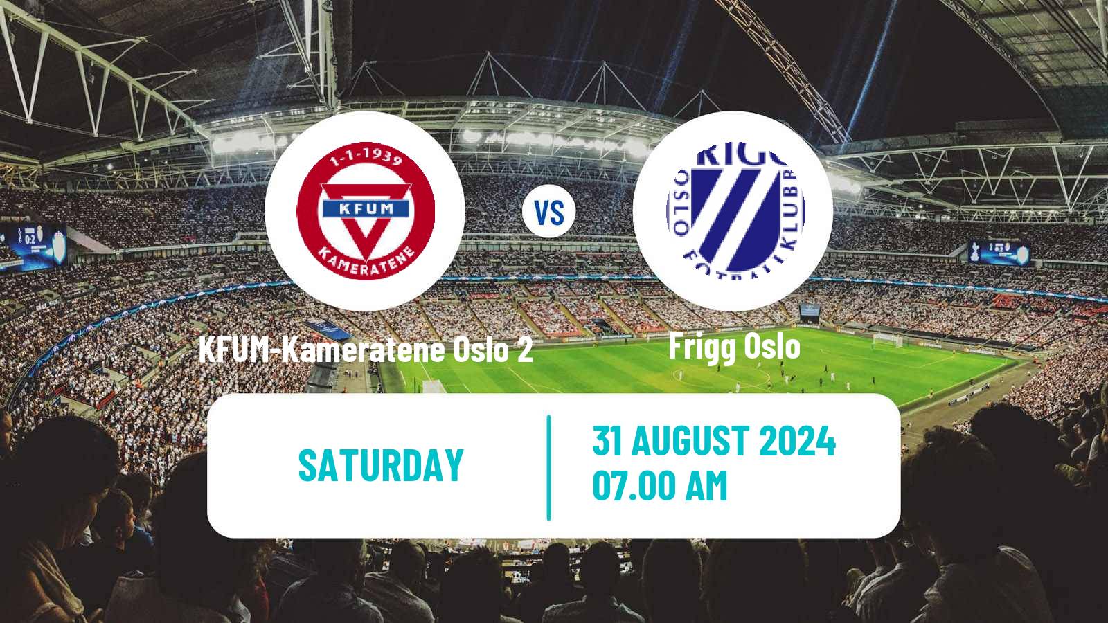 Soccer Norwegian Division 3 - Group 3 KFUM-Kameratene Oslo 2 - Frigg Oslo