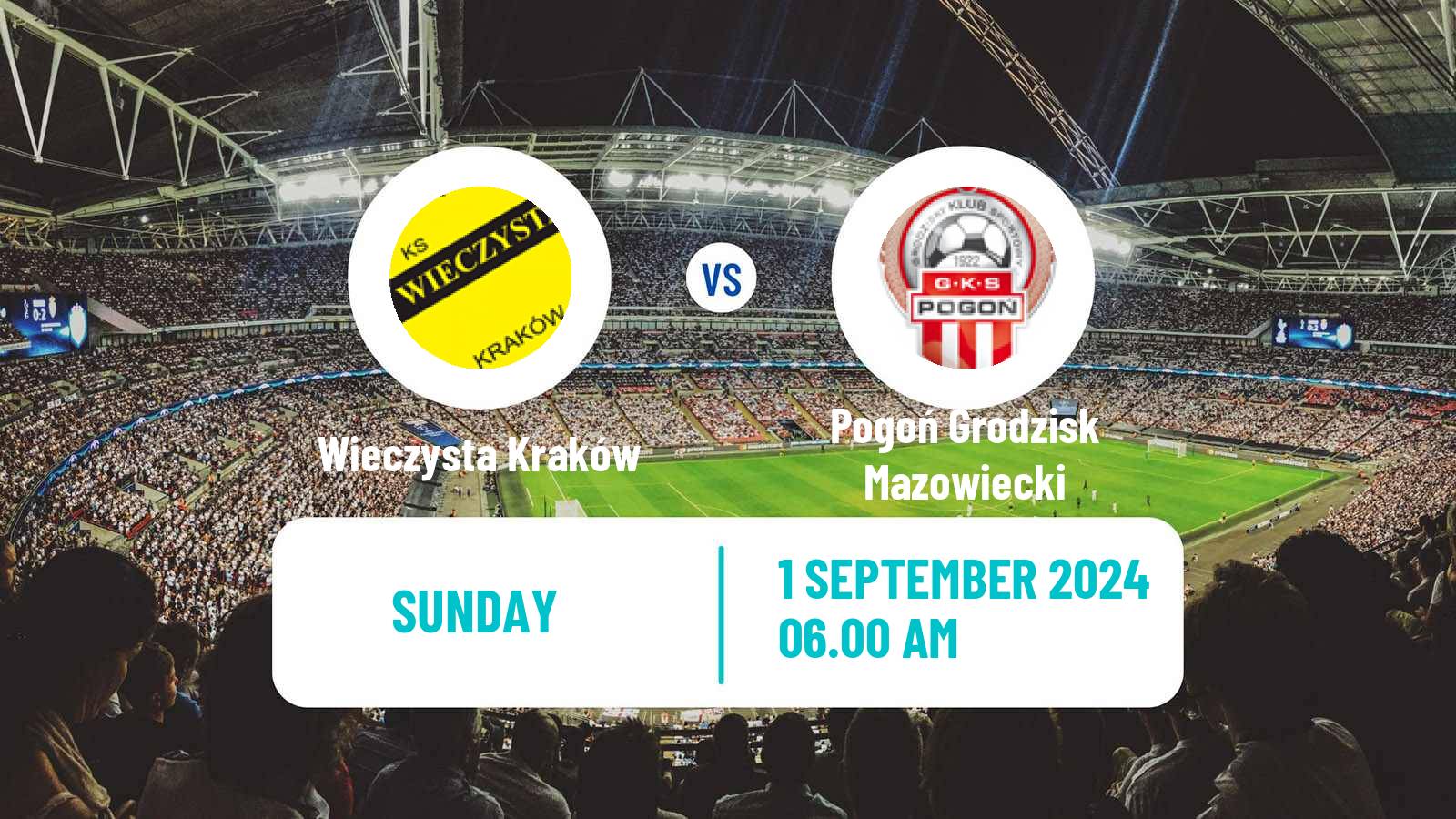 Soccer Polish Division 2 Wieczysta Kraków - Pogoń Grodzisk Mazowiecki