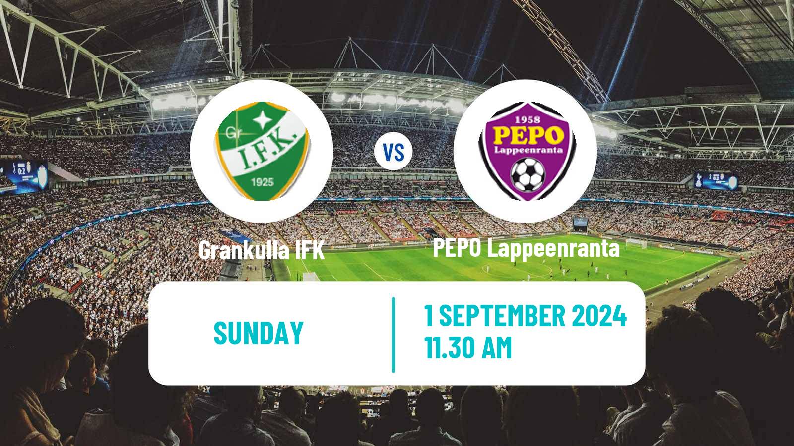 Soccer Finnish Kakkonen Group A Grankulla IFK - PEPO Lappeenranta