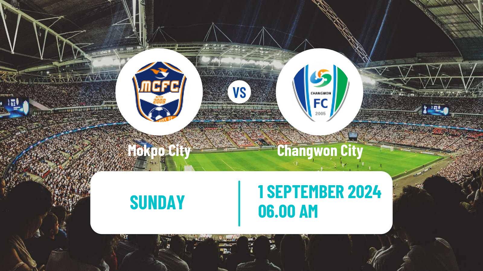 Soccer South Korean K3 League Mokpo City - Changwon City