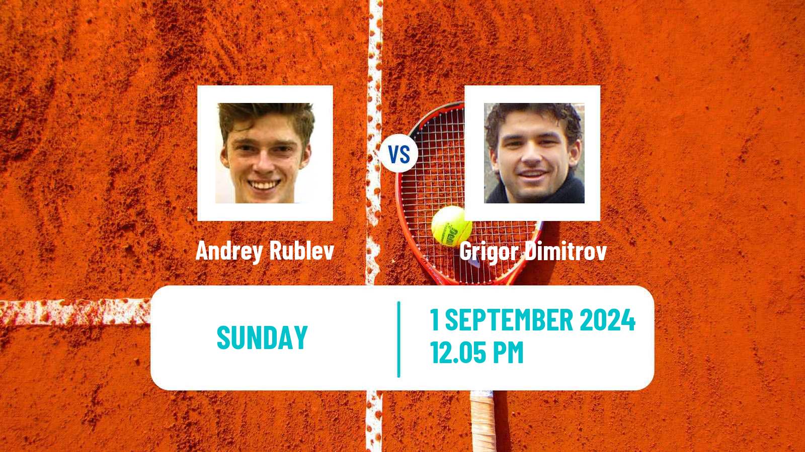 Tennis ATP US Open Andrey Rublev - Grigor Dimitrov