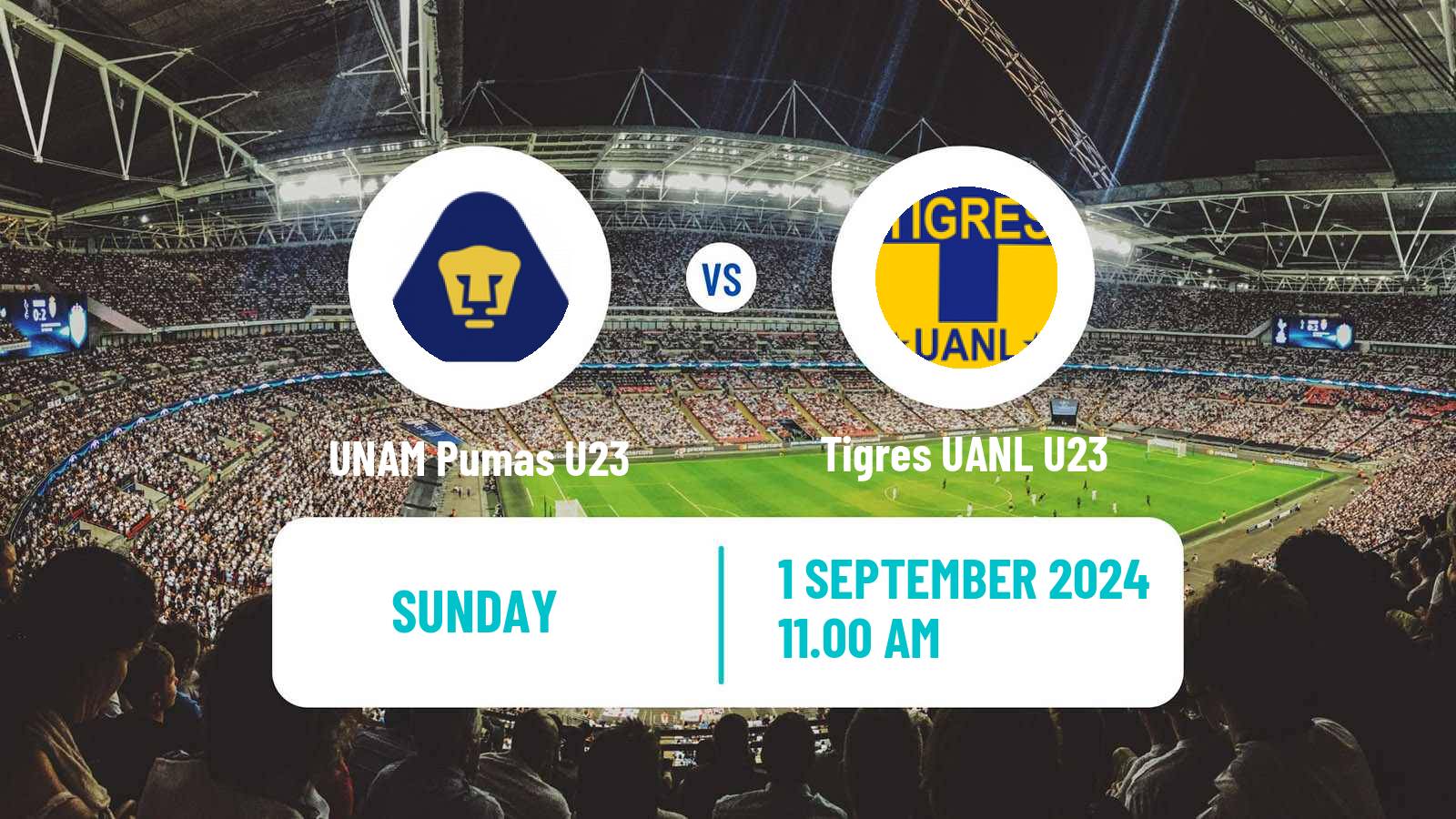 Soccer Mexican Liga MX U23 UNAM Pumas U23 - Tigres UANL U23