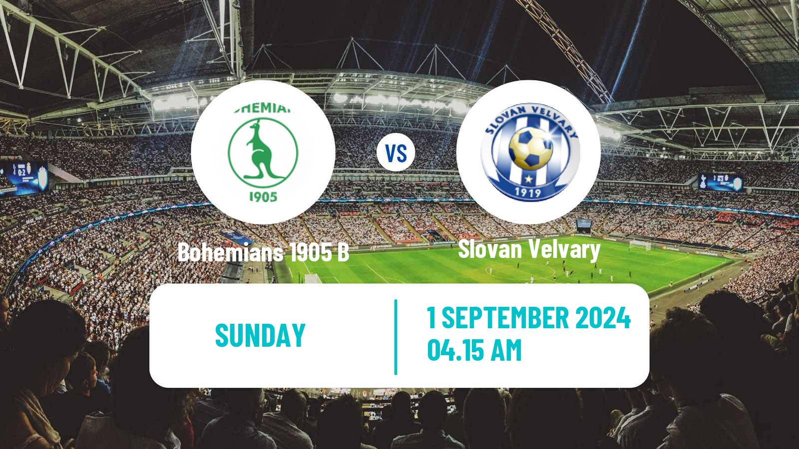 Soccer Czech CFL Group A Bohemians 1905 B - Slovan Velvary