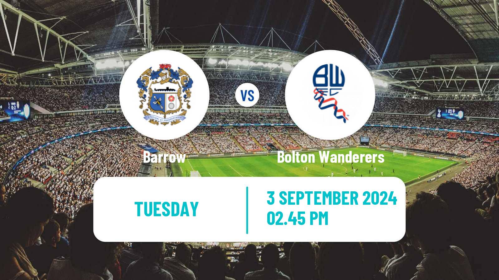 Soccer English EFL Trophy Barrow - Bolton Wanderers