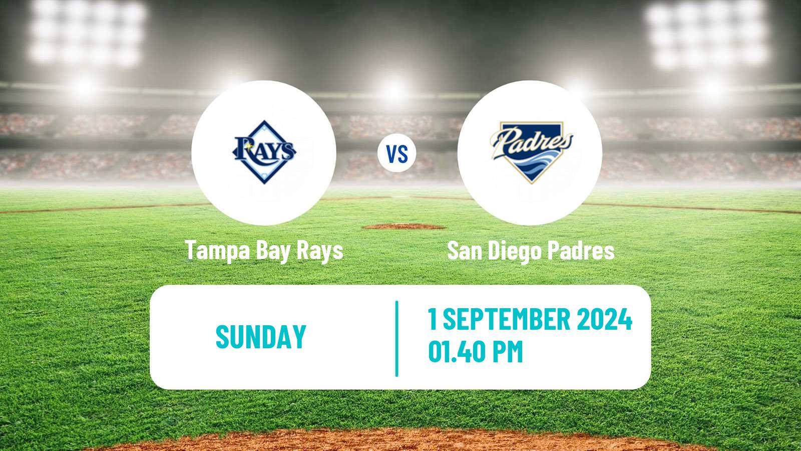 Baseball MLB Tampa Bay Rays - San Diego Padres