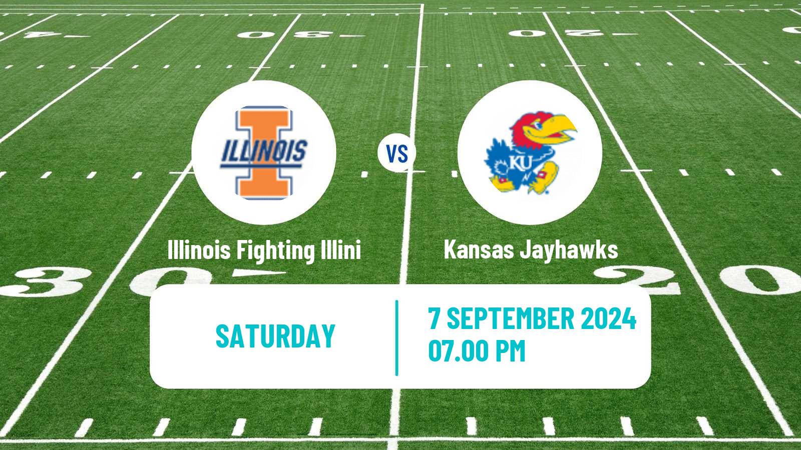 American football NCAA College Football Illinois Fighting Illini - Kansas Jayhawks