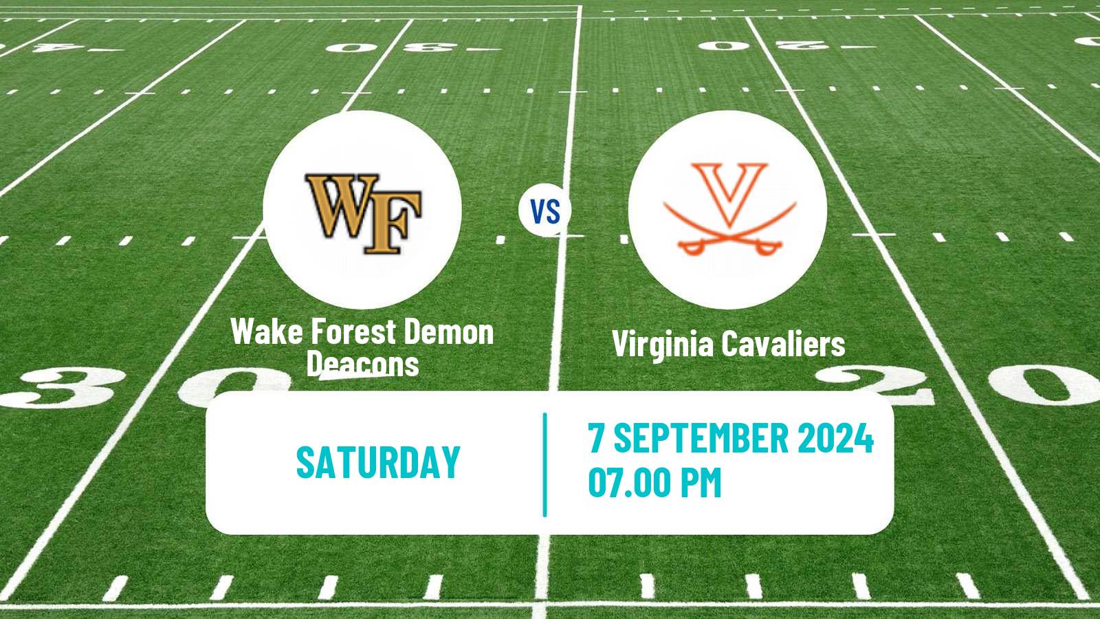 American football NCAA College Football Wake Forest Demon Deacons - Virginia Cavaliers