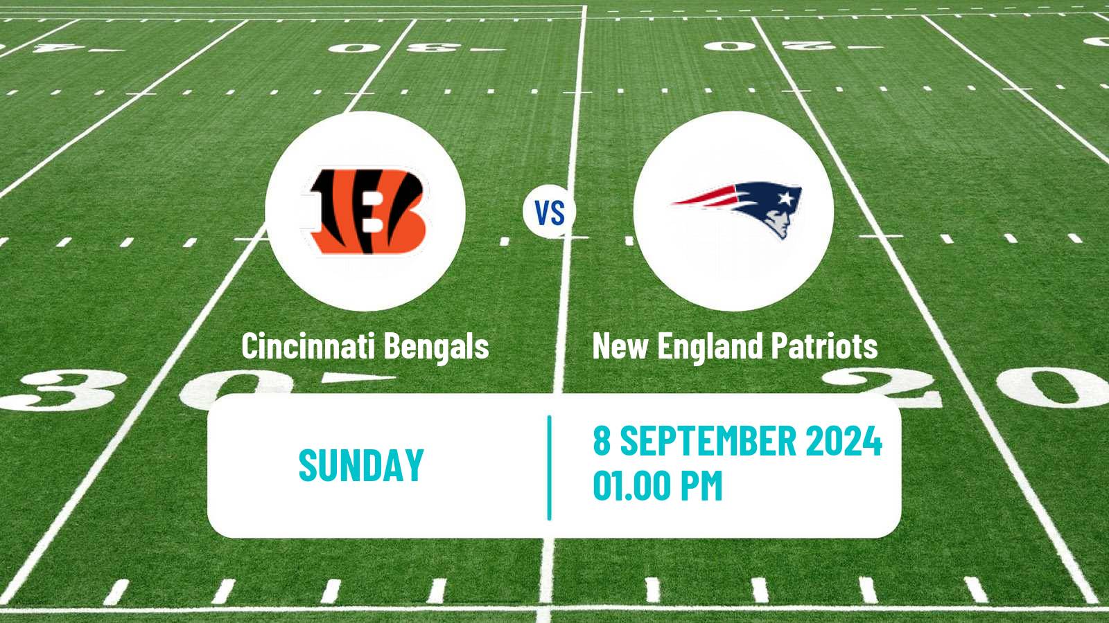 American football NFL Cincinnati Bengals - New England Patriots