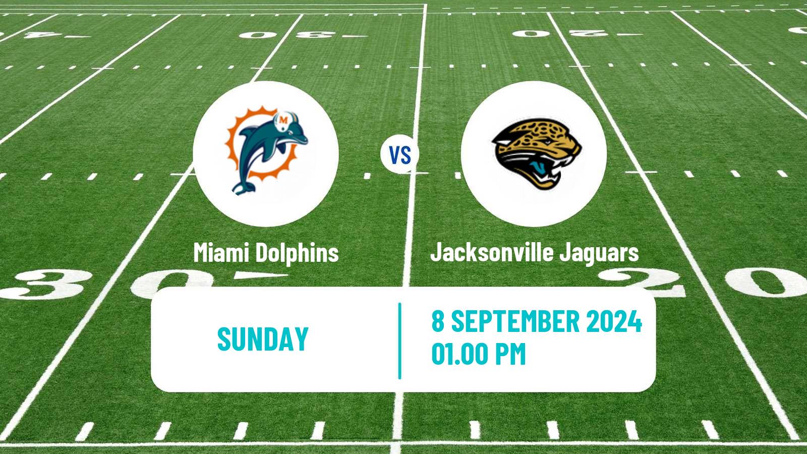 American football NFL Miami Dolphins - Jacksonville Jaguars