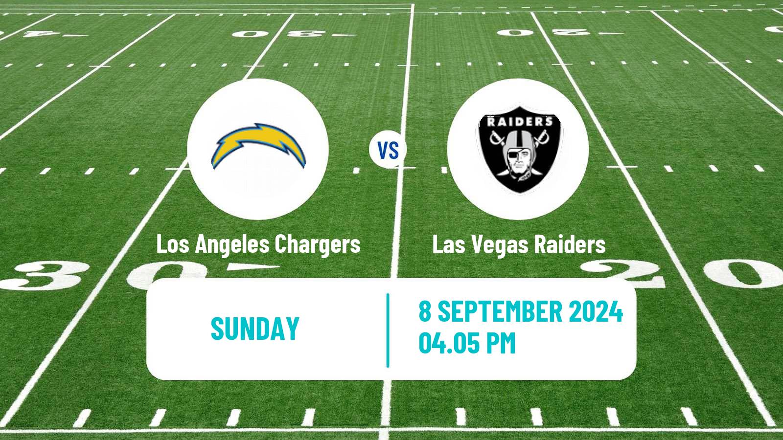 American football NFL Los Angeles Chargers - Las Vegas Raiders