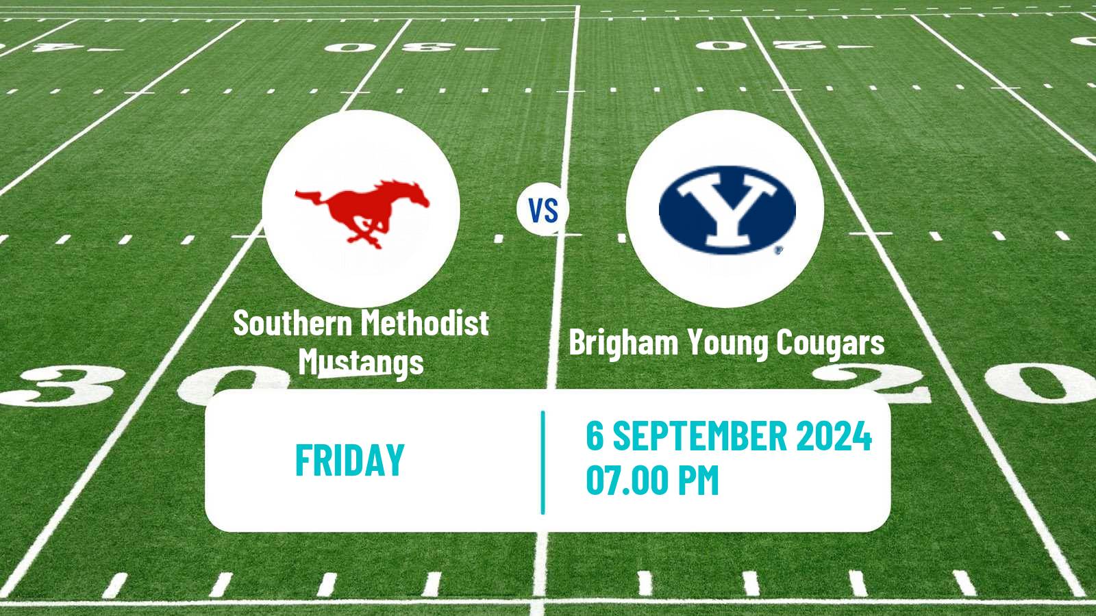 American football NCAA College Football Southern Methodist Mustangs - Brigham Young Cougars