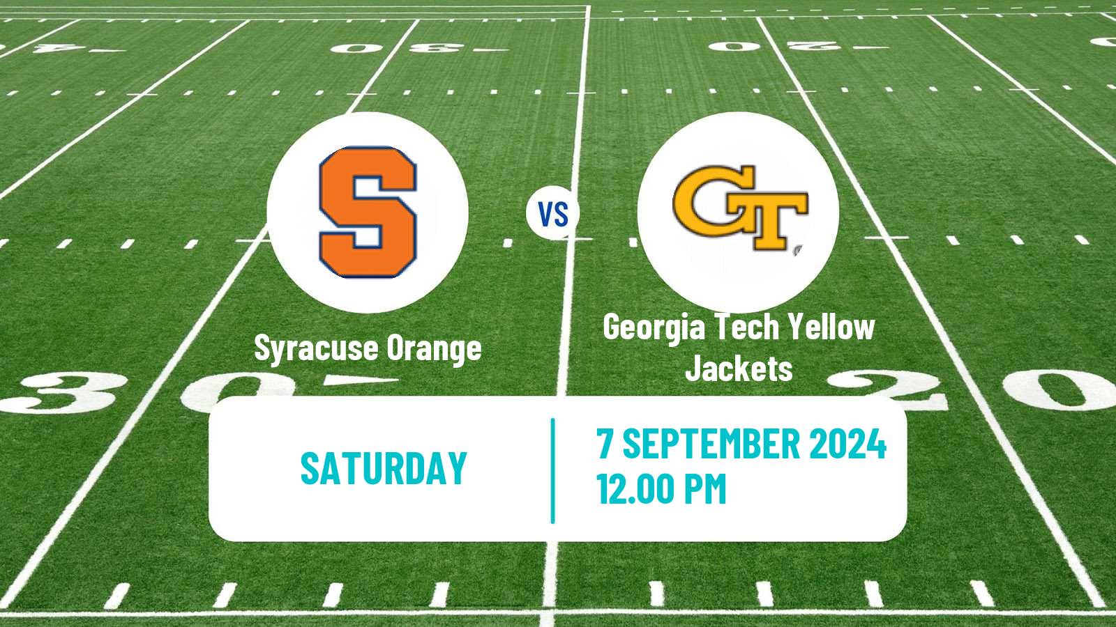 American football NCAA College Football Syracuse Orange - Georgia Tech Yellow Jackets