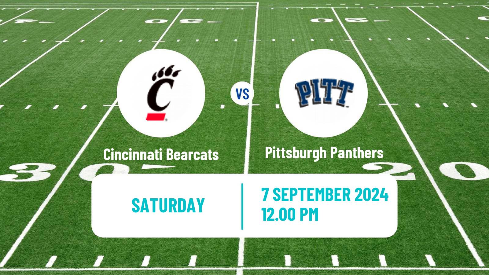 American football NCAA College Football Cincinnati Bearcats - Pittsburgh Panthers