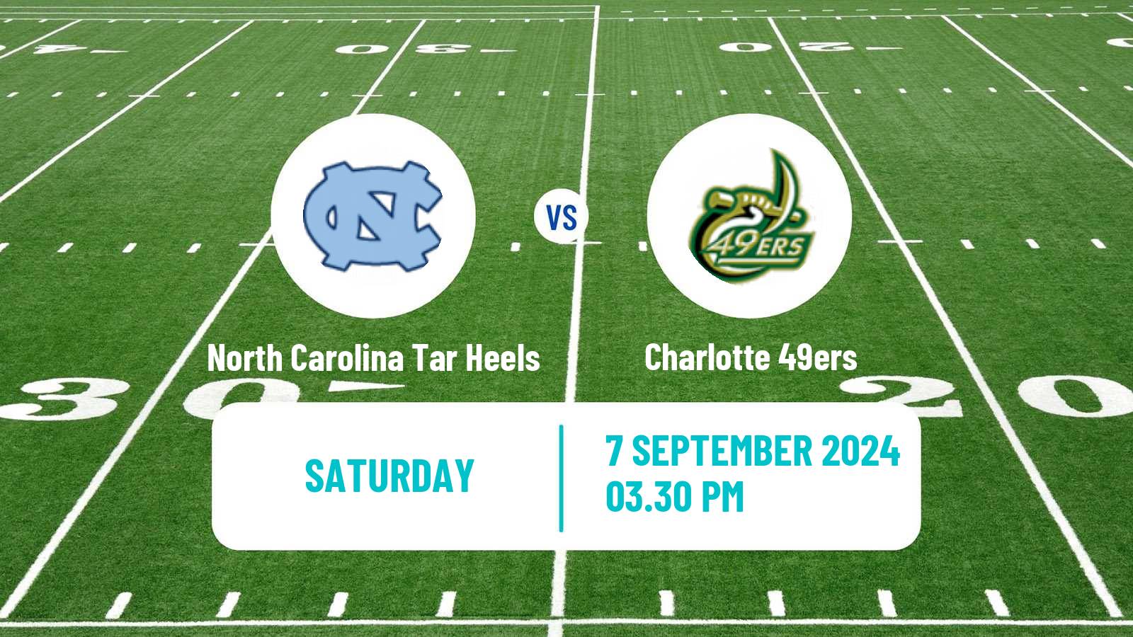 American football NCAA College Football North Carolina Tar Heels - Charlotte 49ers