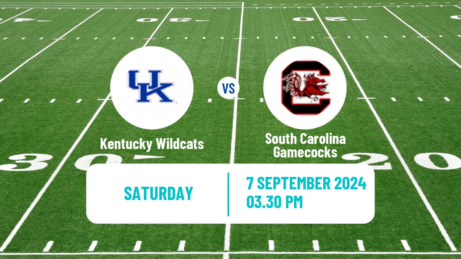 American football NCAA College Football Kentucky Wildcats - South Carolina Gamecocks