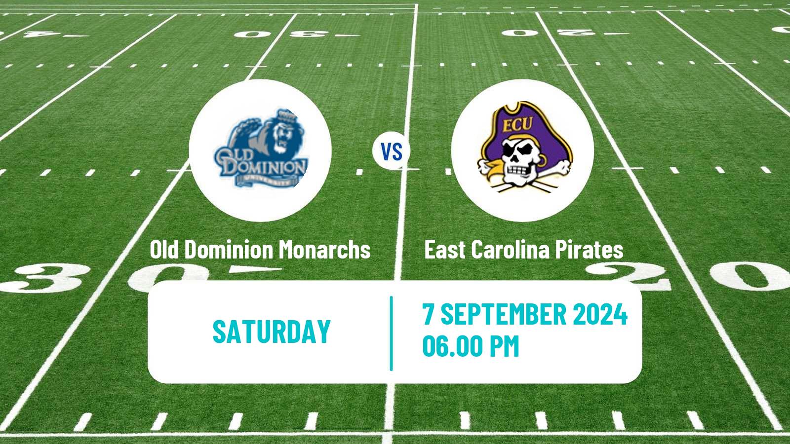 American football NCAA College Football Old Dominion Monarchs - East Carolina Pirates