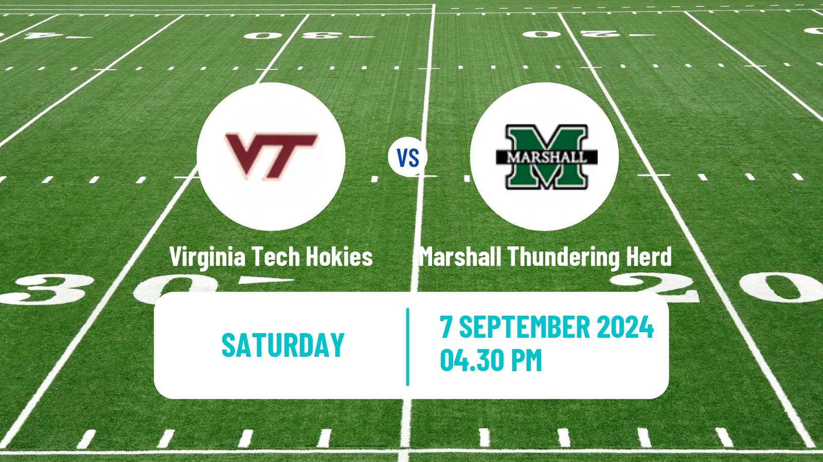 American football NCAA College Football Virginia Tech Hokies - Marshall Thundering Herd