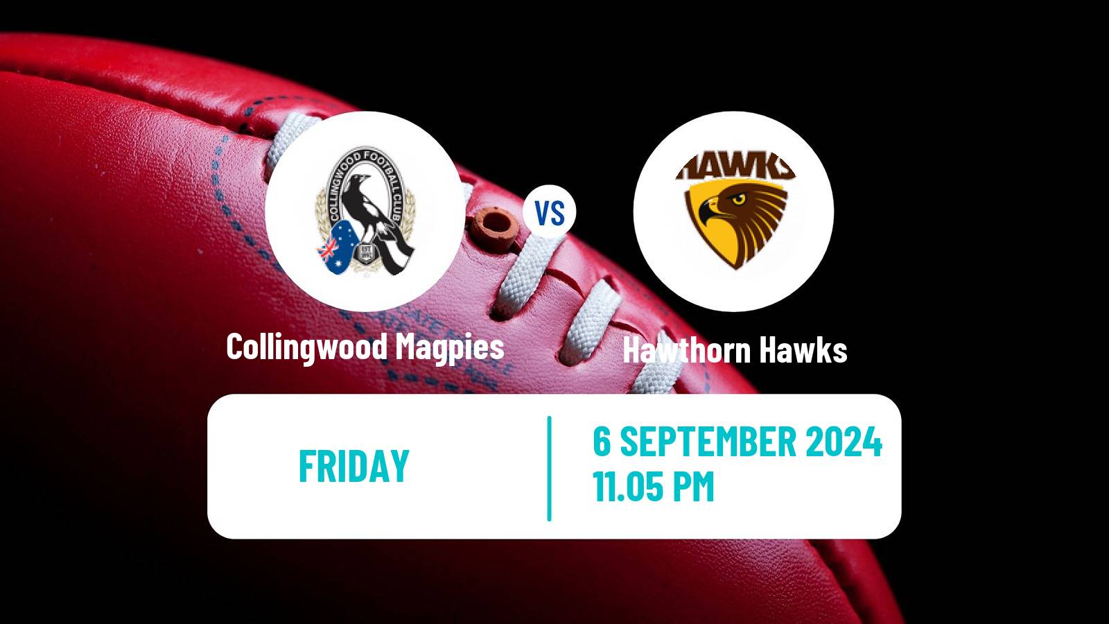 Aussie rules AFL Women Collingwood Magpies - Hawthorn Hawks