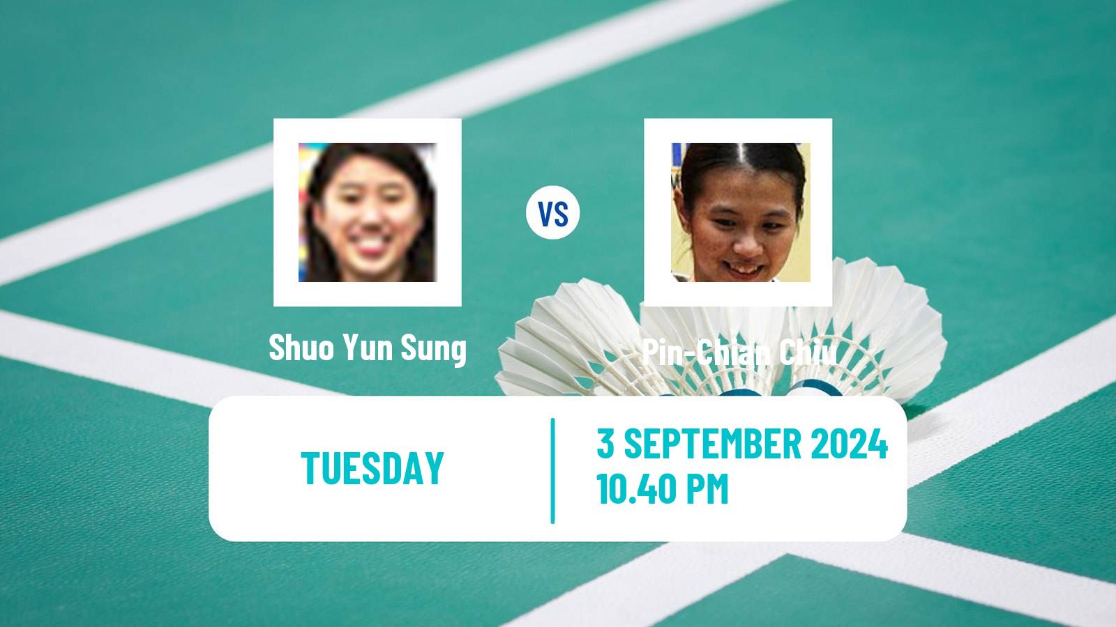 Badminton BWF World Tour Taipei Open Women Shuo Yun Sung - Pin-Chian Chiu