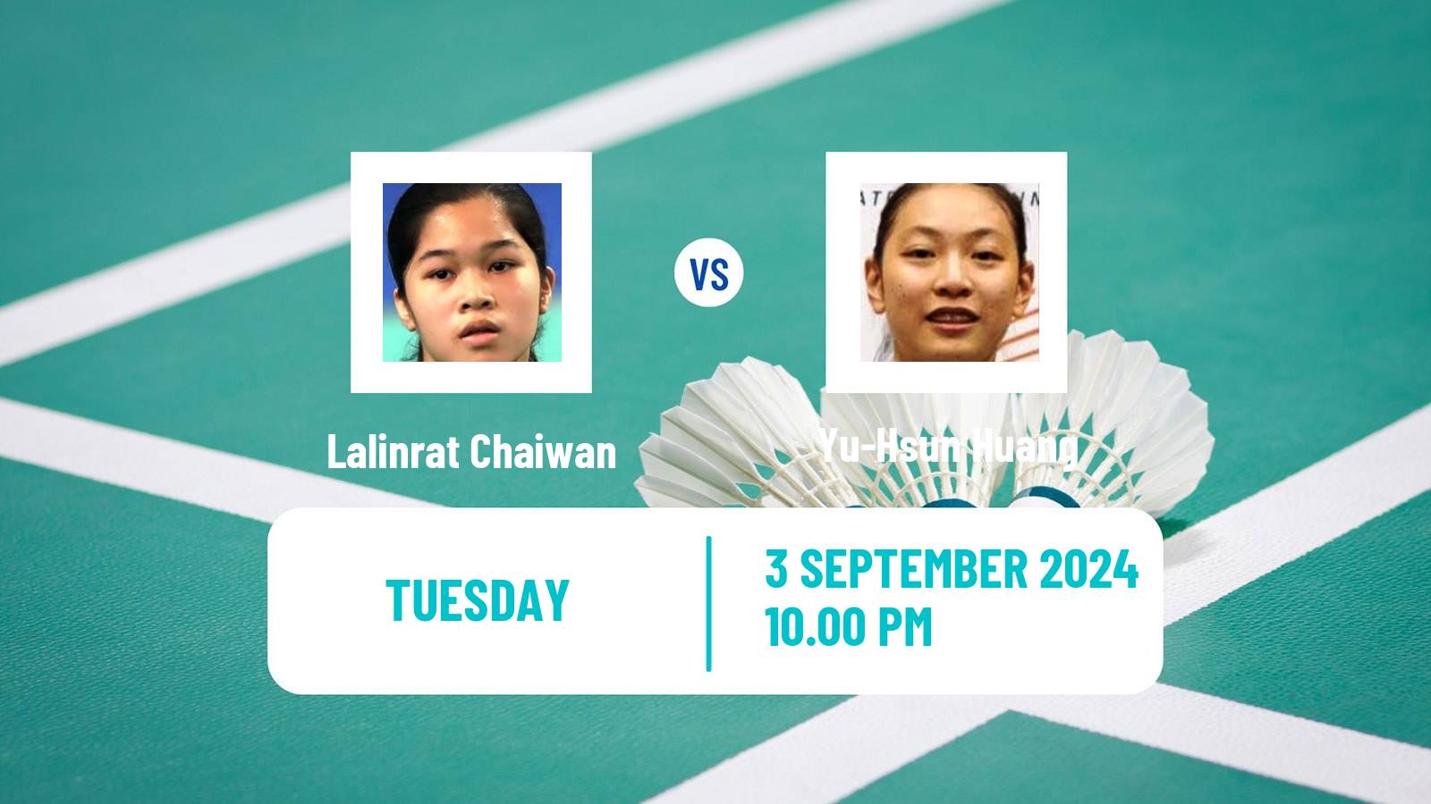 Badminton BWF World Tour Taipei Open Women Lalinrat Chaiwan - Yu-Hsun Huang