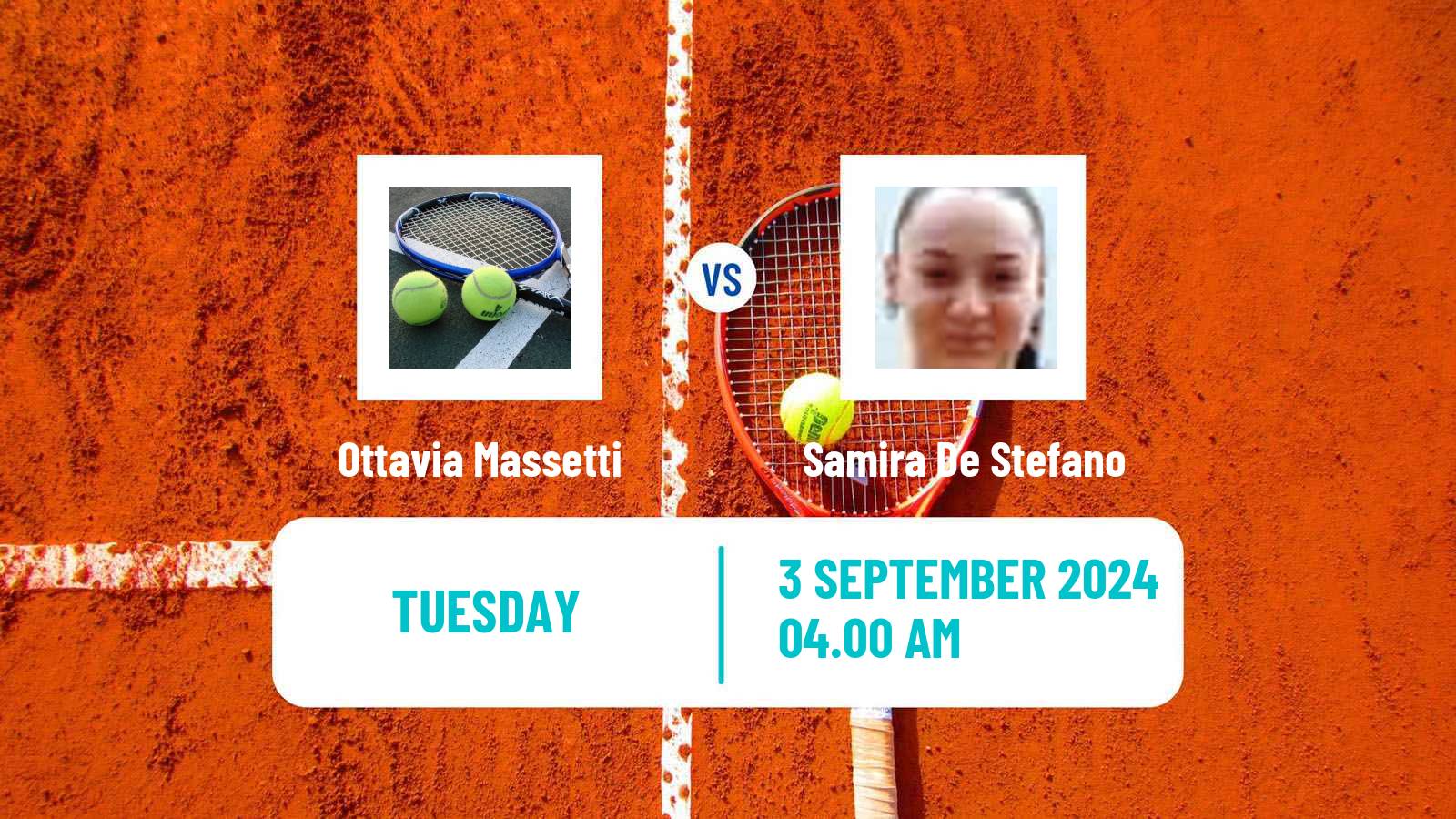 Tennis ITF W15 Fiano Romano Women Ottavia Massetti - Samira De Stefano