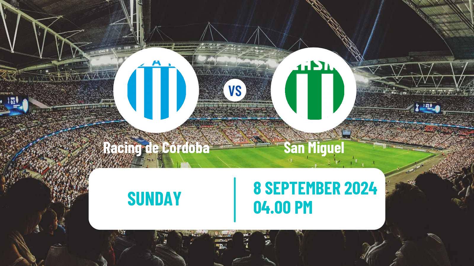 Soccer Argentinian Primera Nacional Racing de Córdoba - San Miguel