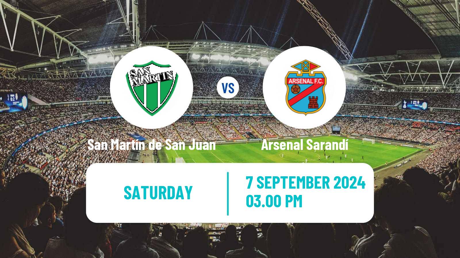 Soccer Argentinian Primera Nacional San Martín de San Juan - Arsenal Sarandí