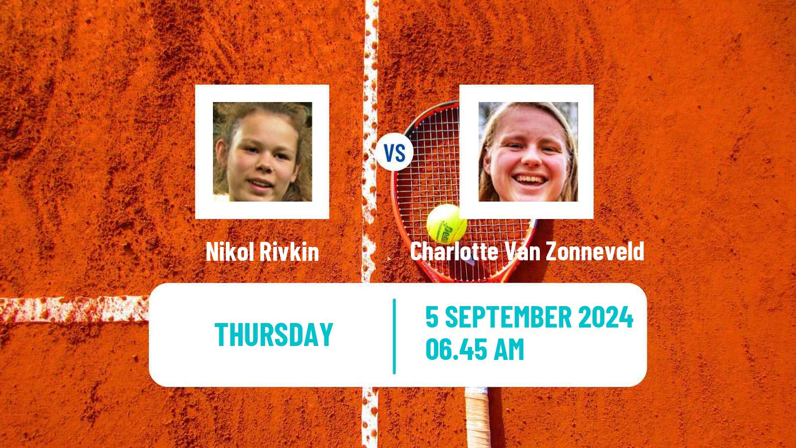 Tennis ITF W15 Haren Women Nikol Rivkin - Charlotte Van Zonneveld