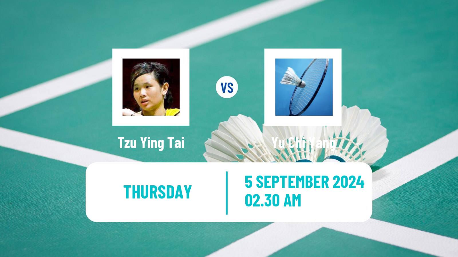 Badminton BWF World Tour Taipei Open Women Tzu Ying Tai - Yu Chi Yang