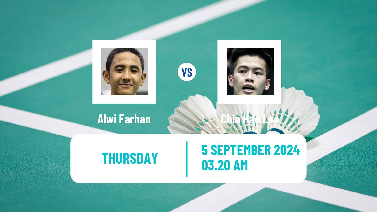 Badminton BWF World Tour Taipei Open Men Alwi Farhan - Chia Hao Lee