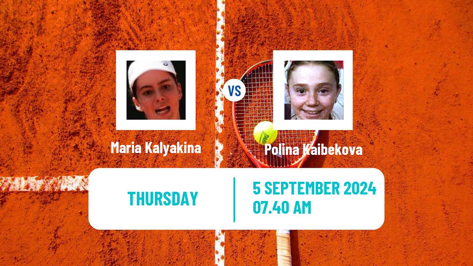 Tennis ITF W15 Monastir 34 Women Maria Kalyakina - Polina Kaibekova