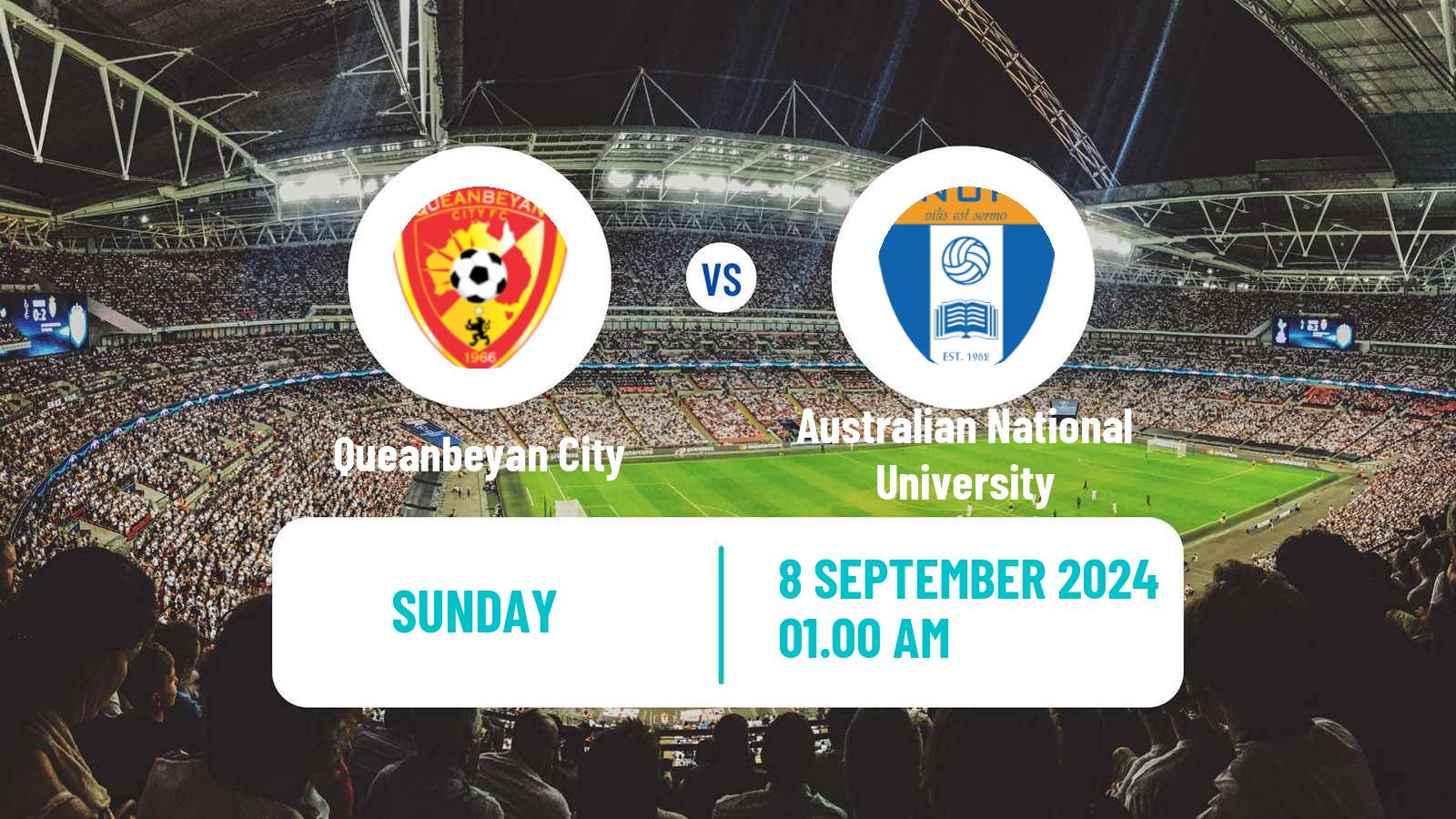 Soccer Australian Capital Premier League Queanbeyan City - Australian National University