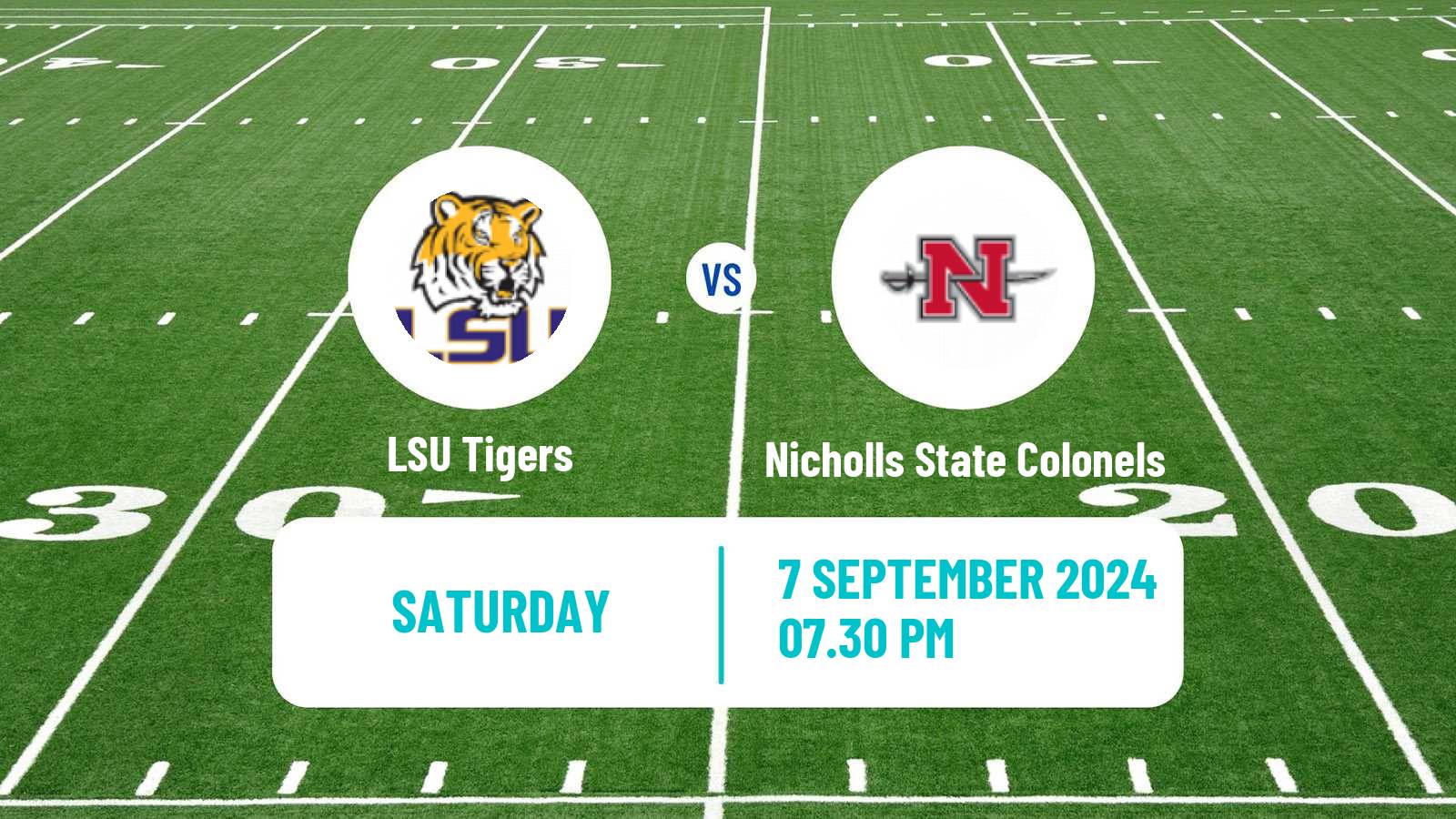 American football NCAA College Football LSU Tigers - Nicholls State Colonels