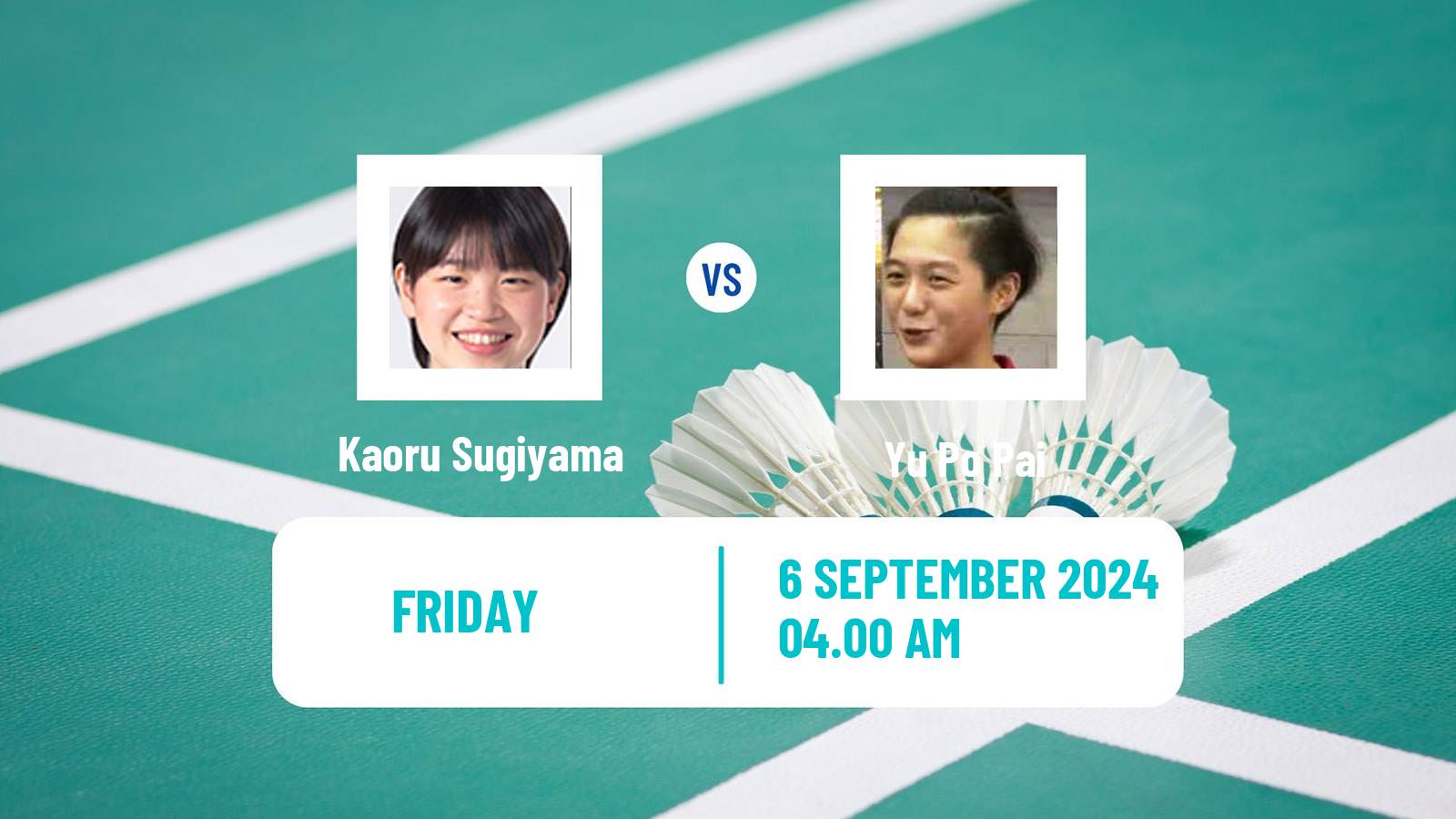 Badminton BWF World Tour Taipei Open Women Kaoru Sugiyama - Yu Po Pai