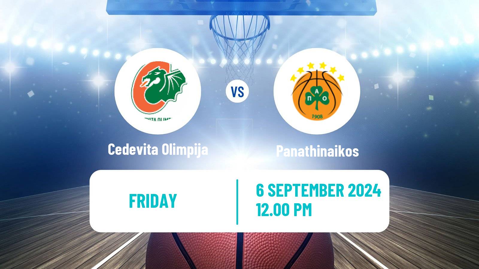 Basketball Club Friendly Basketball Cedevita Olimpija - Panathinaikos