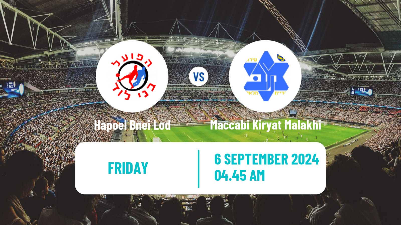 Soccer Israeli Liga Alef South Hapoel Bnei Lod - Maccabi Kiryat Malakhi