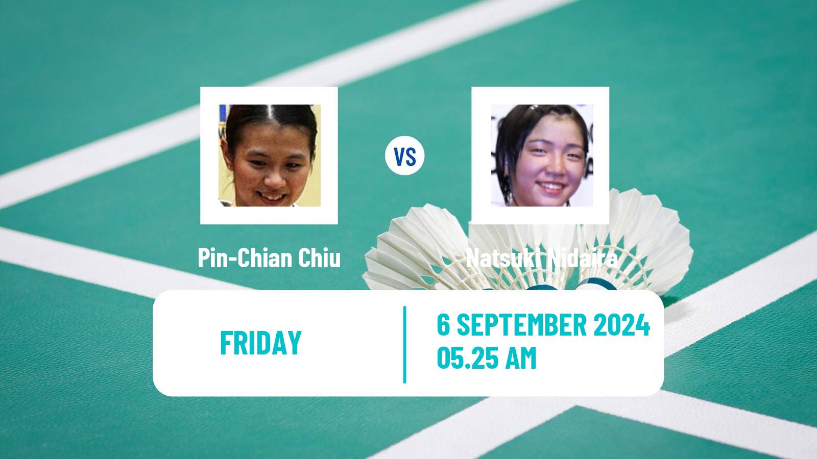 Badminton BWF World Tour Taipei Open Women Pin-Chian Chiu - Natsuki Nidaira