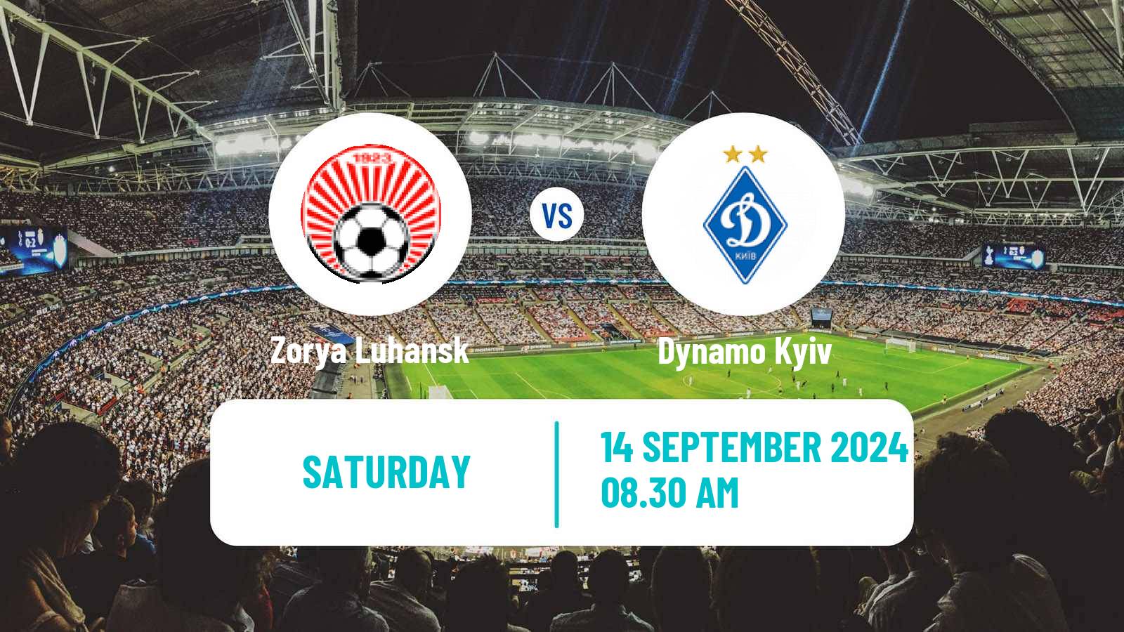 Soccer Ukrainian Premier League Zorya Luhansk - Dynamo Kyiv