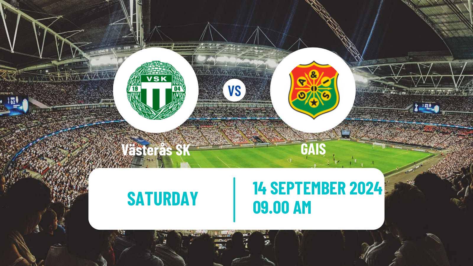 Soccer Swedish Allsvenskan Västerås SK - GAIS