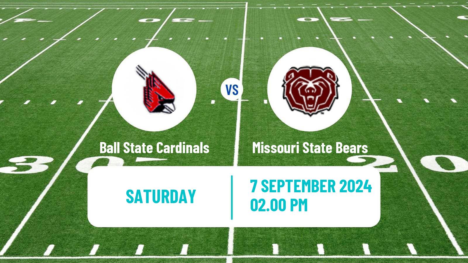 American football NCAA College Football Ball State Cardinals - Missouri State Bears