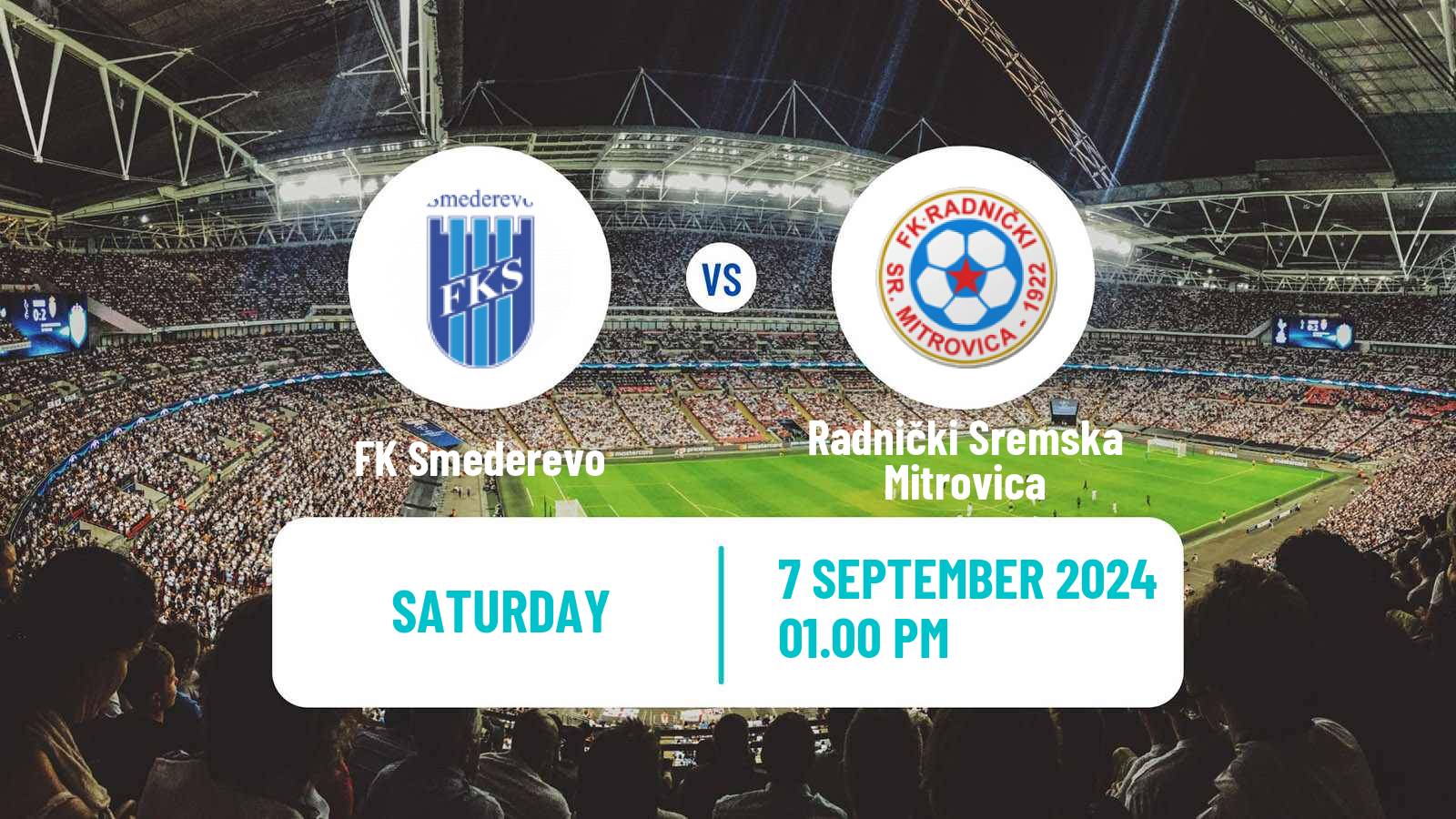 Soccer Serbian Prva Liga Smederevo - Radnički Sremska Mitrovica