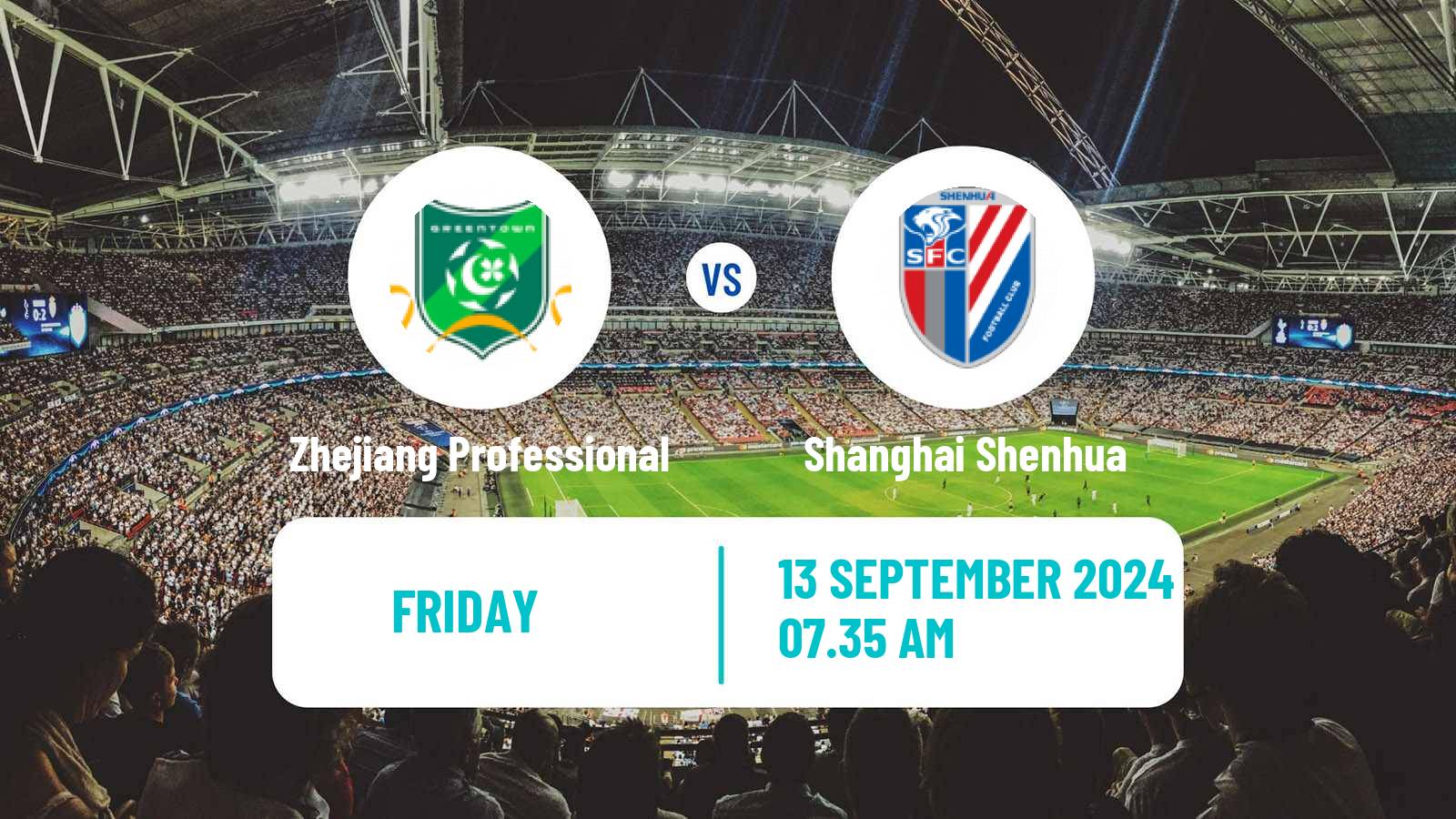 Soccer Chinese Super League Zhejiang Professional - Shanghai Shenhua