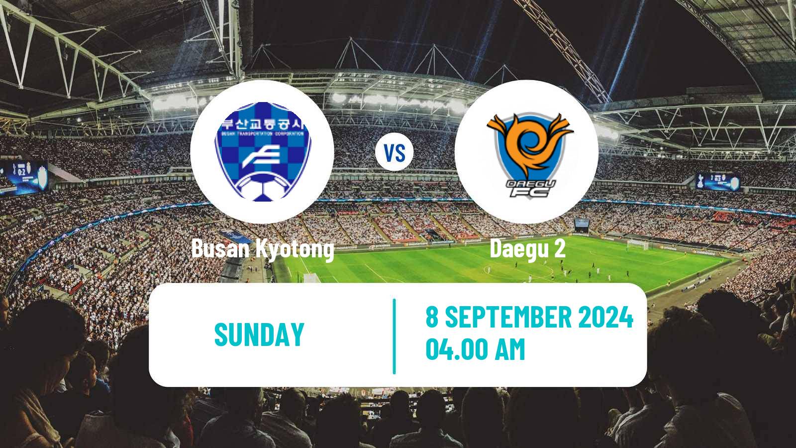 Soccer South Korean K3 League Busan Kyotong - Daegu 2