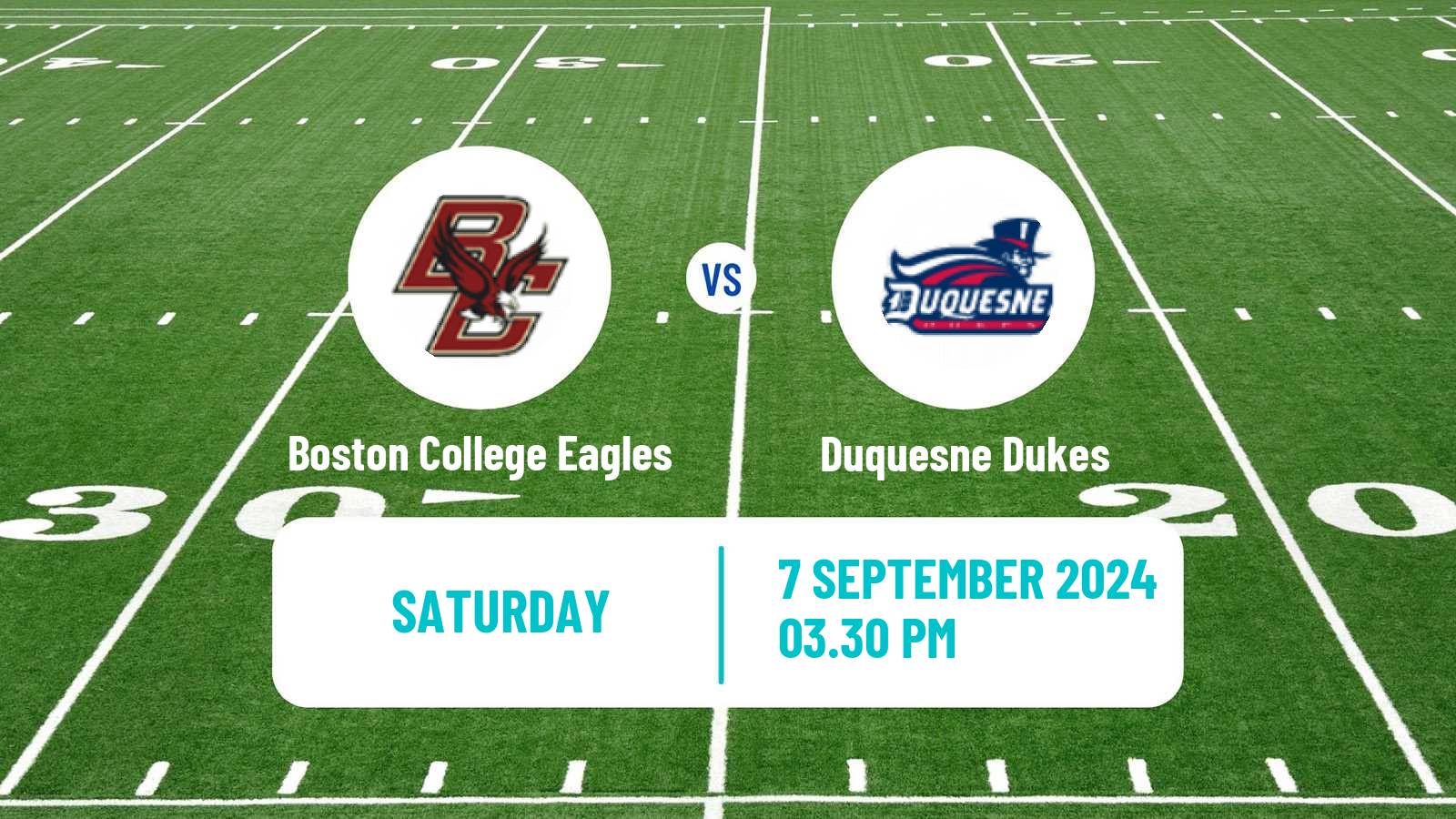 American football NCAA College Football Boston College Eagles - Duquesne Dukes