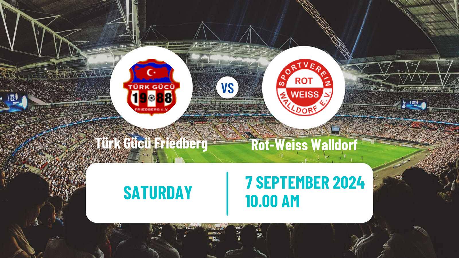 Soccer German Oberliga Hessen Türk Gücü Friedberg - Rot-Weiss Walldorf