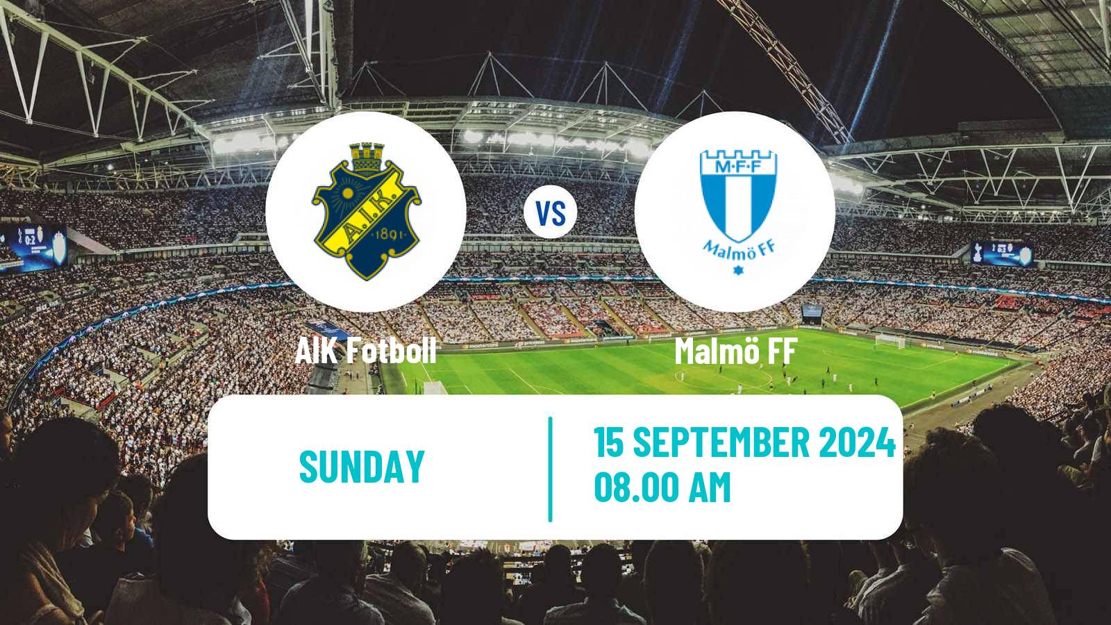 Soccer Swedish Allsvenskan AIK - Malmö