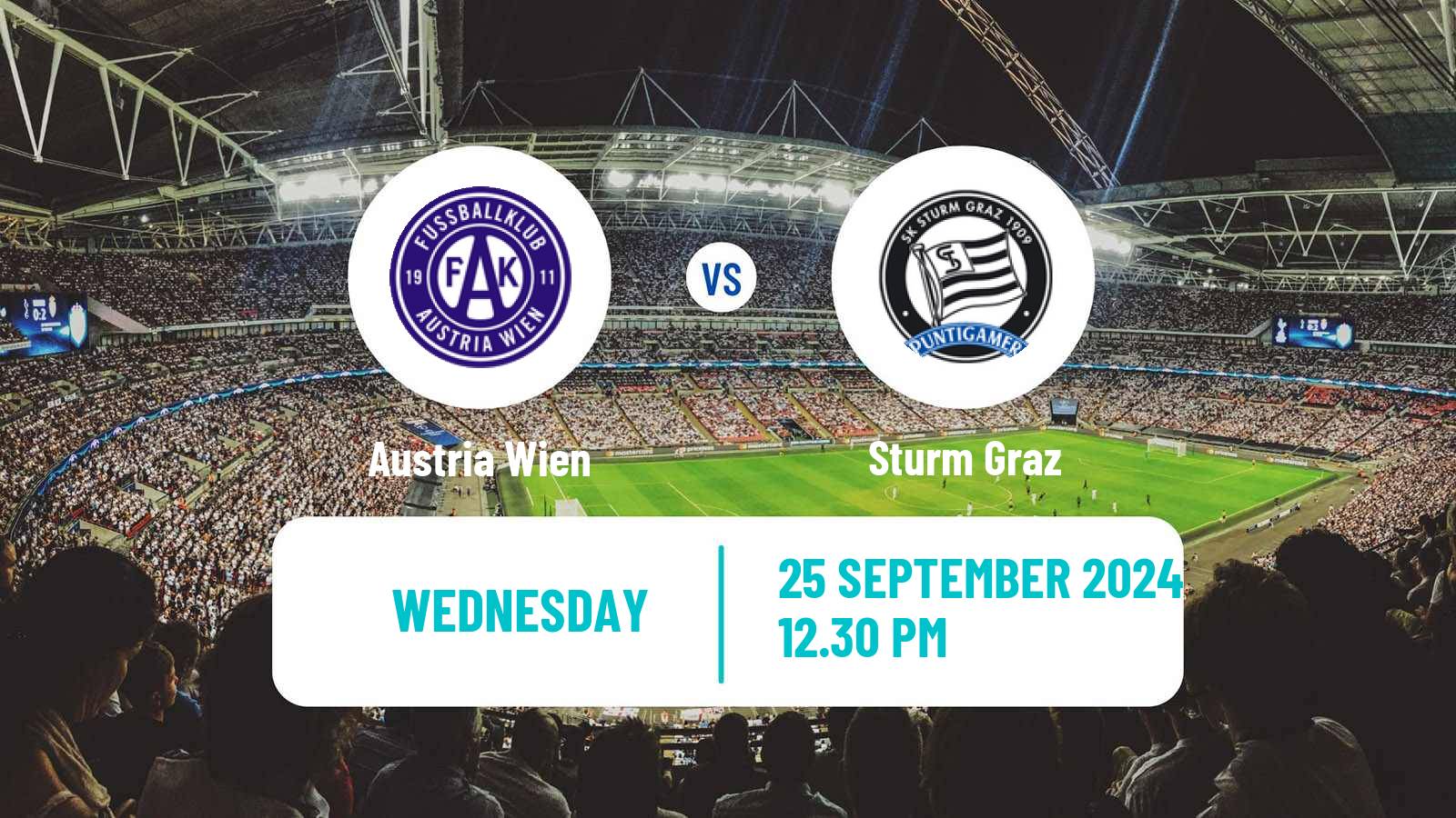 Soccer Austrian Bundesliga Austria Wien - Sturm Graz