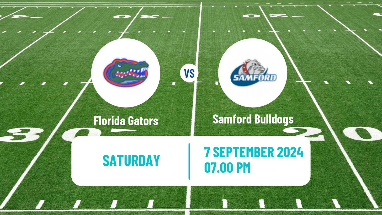 American football NCAA College Football Florida Gators - Samford Bulldogs